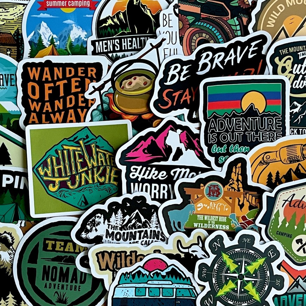 Pack of 50 Adventure Outdoors Stickers. - Picture 3 of 12